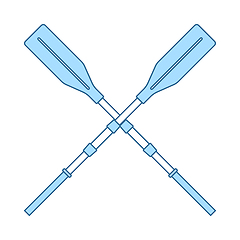 Image showing Icon Of Boat Oars