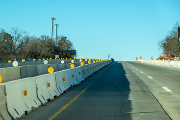 Image showing abstract highway contruction while driving