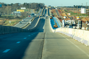 Image showing abstract highway contruction while driving