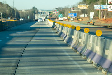 Image showing abstract highway contruction while driving