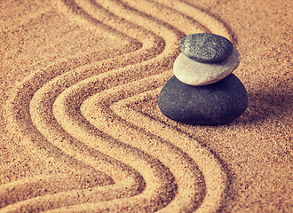 Image showing Japanese Zen stone garden