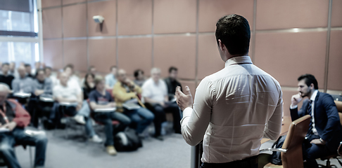 Image showing Speaker at Business Conference and Presentation.