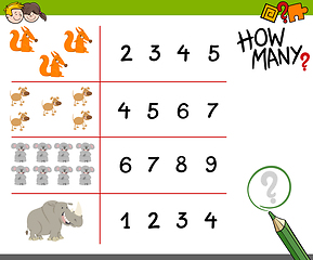 Image showing counting activity with animals