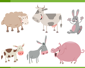 Image showing cartoon farm animal characters set