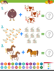 Image showing addition maths activity with animals