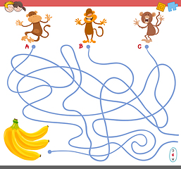 Image showing maze game with monkey characters