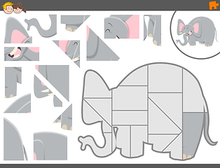 Image showing jigsaw puzzle game with elephant