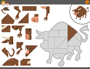 Image showing jigsaw puzzle game with bull