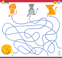 Image showing maze game with kitten characters