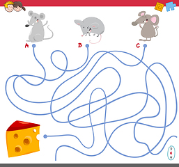 Image showing maze game with mouse characters