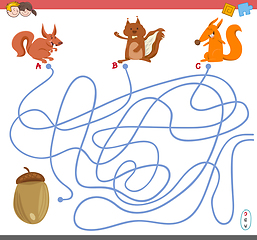 Image showing maze game with squirrel characters