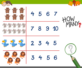 Image showing counting game with animals