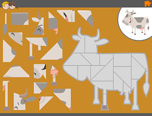 Image showing jigsaw puzzle game with cow