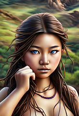 Image showing beautiful young woman in a dreamy fantasy world.