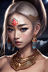 Image showing beautiful young woman in a dreamy fantasy world.