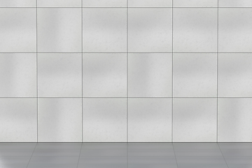 Image showing Empty room with tiled wall and floor