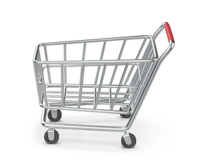 Image showing Empty metal shopping cart