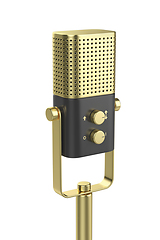 Image showing Gold audio microphone