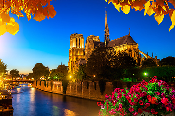 Image showing Autumn and Notre Dame