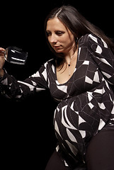 Image showing woman with glass