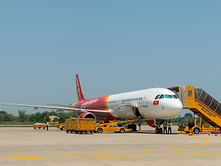 Image showing VietJet Airbus A321 NEO at Tho Xuan Airport at Thanh Hoa, Vietna