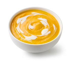 Image showing bowl of pumpkin cream soup