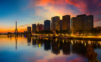 Image showing Beautiful sunset over Paris