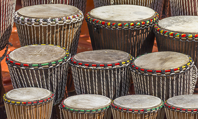 Image showing lots of african drums