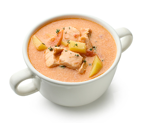 Image showing salmon and tomato soup