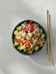 Image showing bowl of fried rice with vegetables