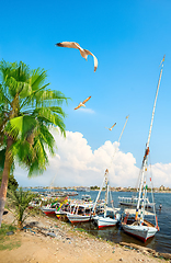 Image showing Boat station in Aswan