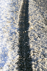 Image showing track on a winter road