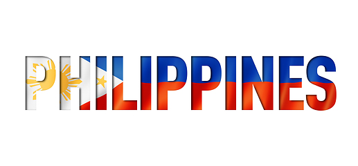 Image showing Philippines flag text font