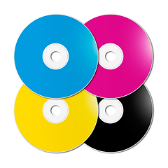 Image showing CMYK CD - DVD set on white background