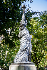 Image showing The statue of liberty in Luxembourg Gardens, Paris