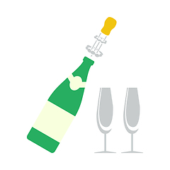 Image showing Party Champagne And Glass Icon