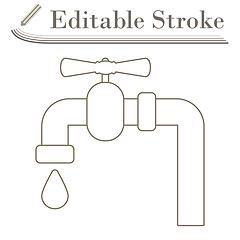 Image showing Flat Design Pipe With Valve Icon