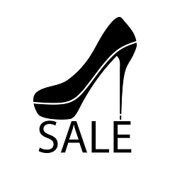 Image showing High Heel Shoe On Sale Sign Icon
