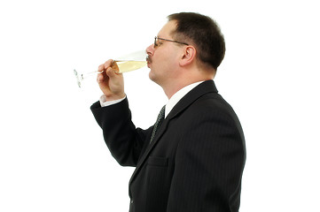 Image showing Man drinks