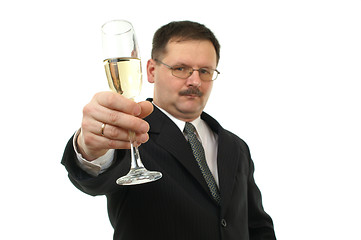 Image showing Business men with champagne.