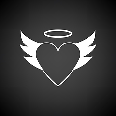 Image showing Valentine Heart With Wings And Halo Icon