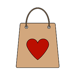 Image showing Shopping Bag With Heart Icon