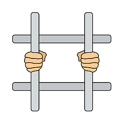 Image showing Hands Holding Prison Bars Icon