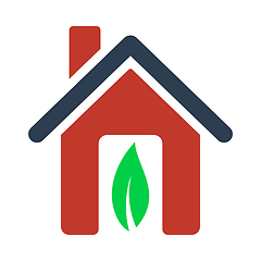 Image showing Ecological Home With Leaf Icon