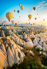 Image showing Air balloons flying