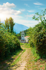 Image showing Back yard of church