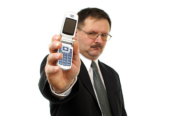 Image showing  Businessman show  mobile phone