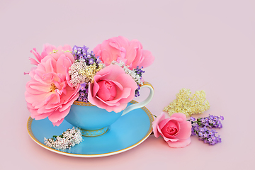 Image showing Surreal Adaptogen Flowers in Luxury Tea Cup