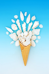 Image showing Surreal Decorative Seashell Ice Cream Cone