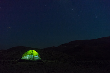 Image showing Camping in desert in Israel desert
